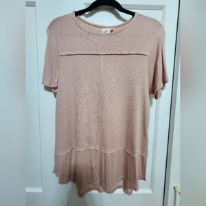 White Crow from *The Buckle* Pale Blush Short Sleeve Top
